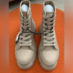 CANVAS COMBAT ANKLE BOOTS 37